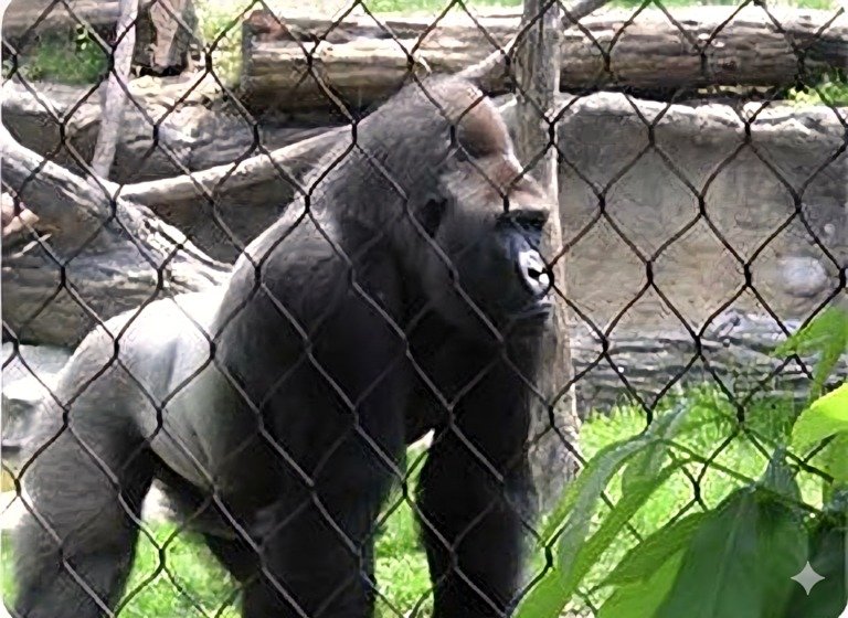 Gorilla in Enclosure